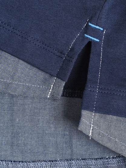 Name it polo cotone elasticizzato doppio colletto inserto jeans  bambino mod. Nitlars Lars