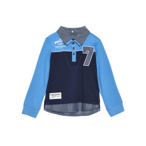 Name it polo cotone elasticizzato doppio colletto inserto jeans  bambino mod. Nitlars Lars
