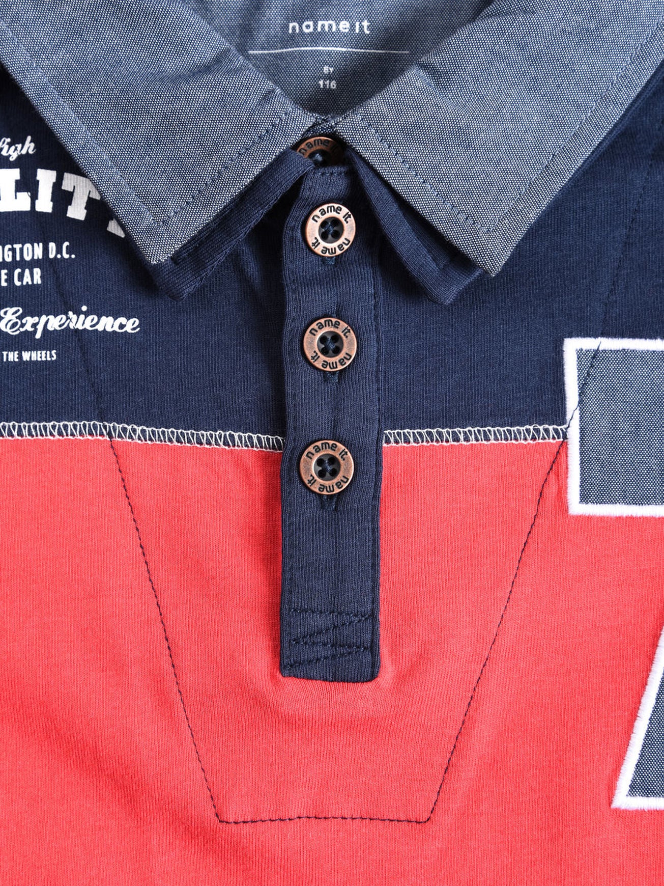 Name it polo cotone elasticizzato doppio colletto inserto jeans  bambino mod. Nitlars Lars
