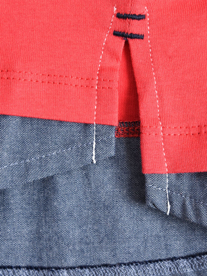 Name it polo cotone elasticizzato doppio colletto inserto jeans  bambino mod. Nitlars Lars