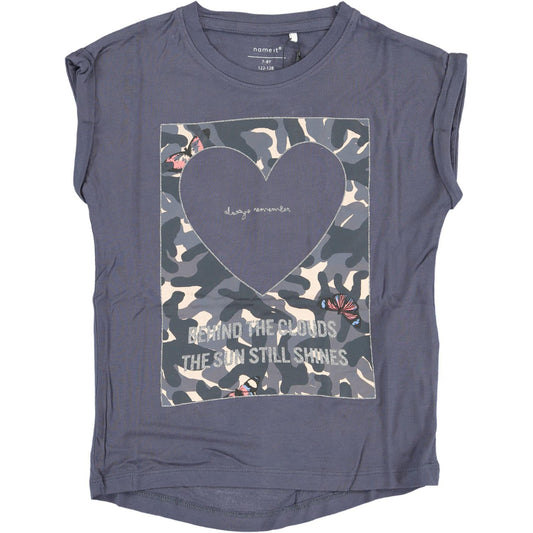 Name it t-shirt mezza manica b.na con stampa sul davanti modello nkfkamille