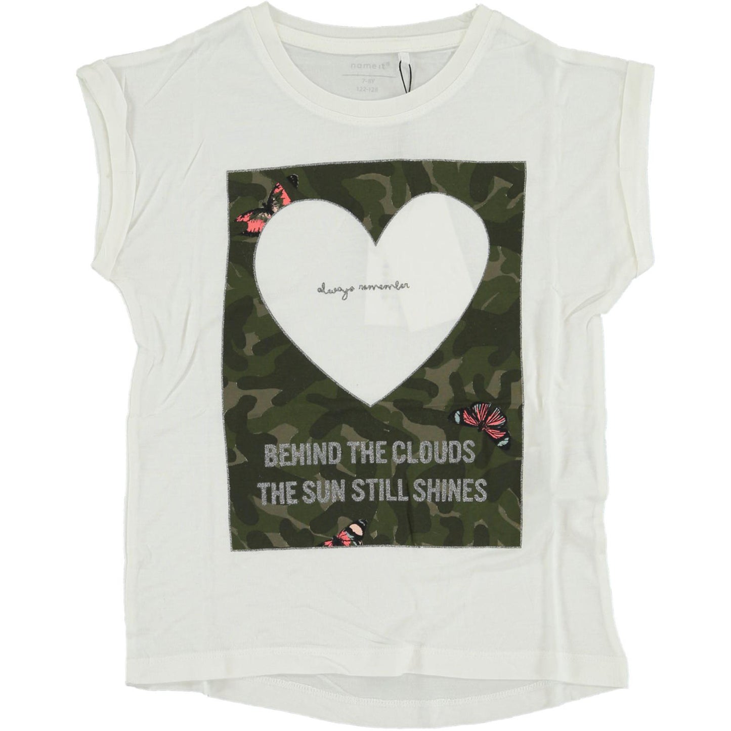 Name it t-shirt mezza manica b.na con stampa sul davanti modello nkfkamille