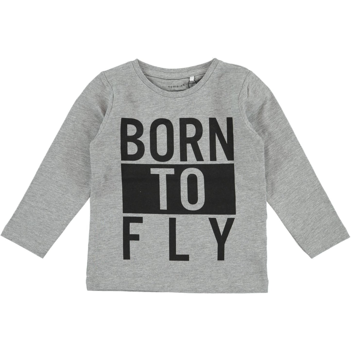 Name it t-shirt manica lunga b.na elasticizzata con scritta sul davanti modello nmmgiflo