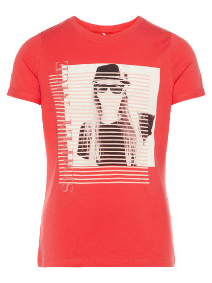 name it t-shirt giro collo b.na con stampa mod. sandy