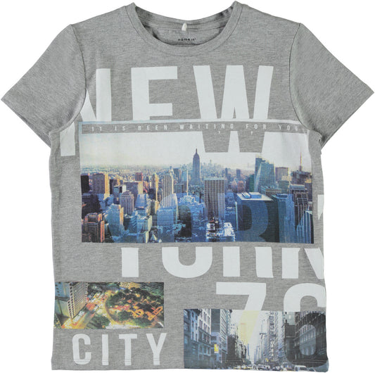 name it t-shirt giro collo b.no con stampa mod. sam