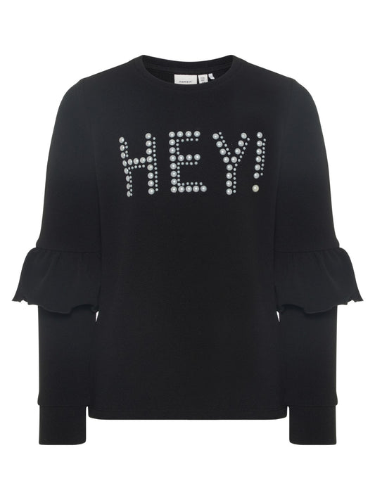 name it b.na maglia  crepe con applicazione borchie modello froxanne