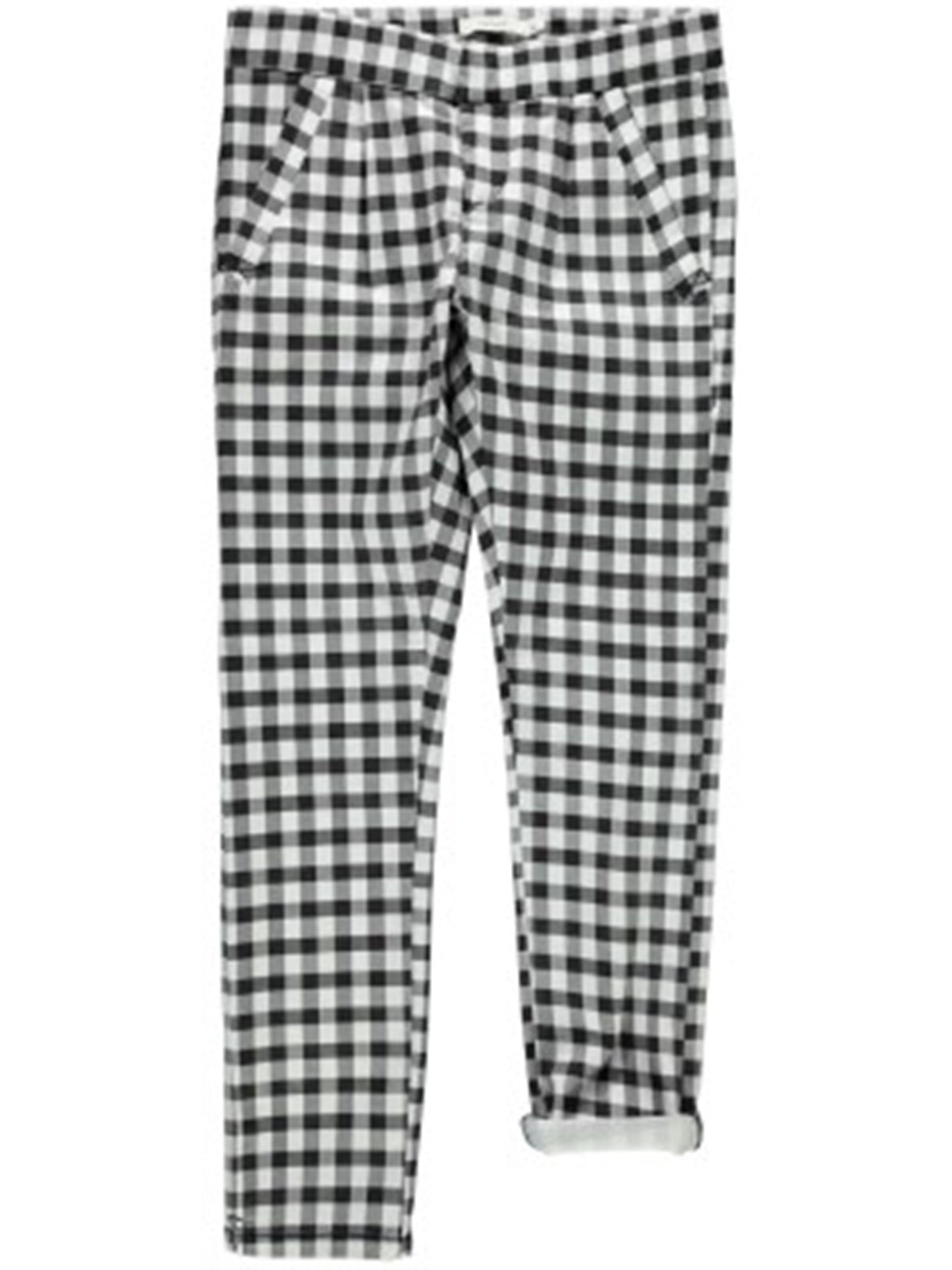 pantalone b.na cotone a quadri mod. rose