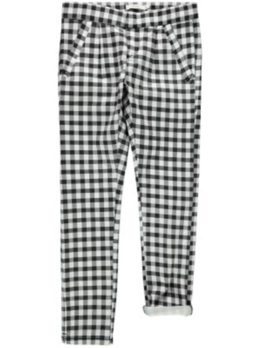 pantalone b.na cotone a quadri mod. rose