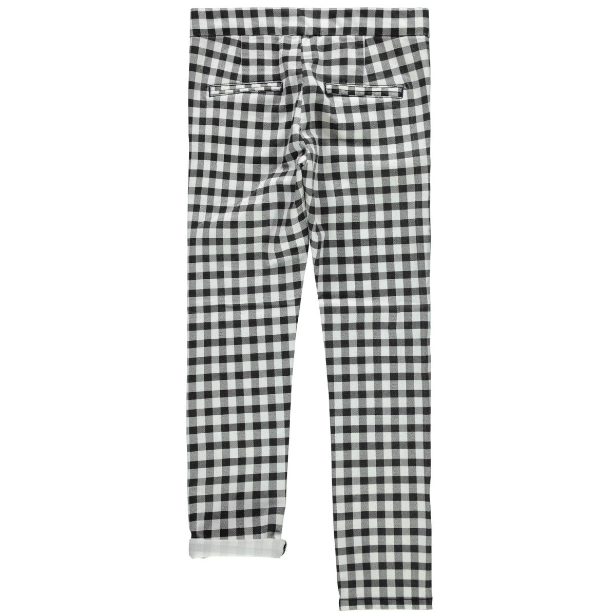 pantalone b.na cotone a quadri mod. rose