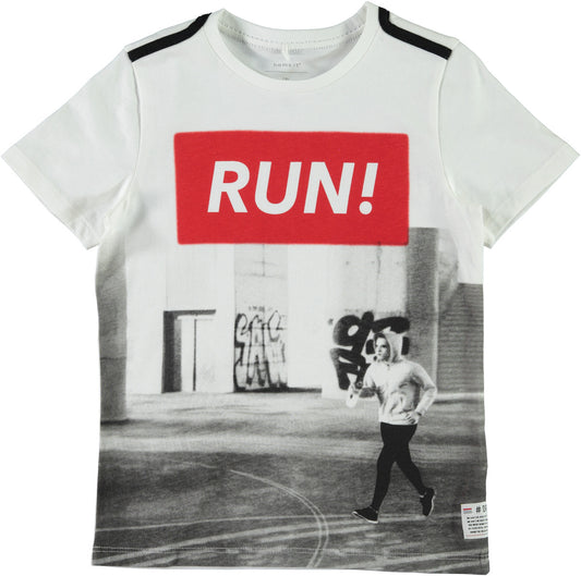 Name it t-shirt m/m b.no con scritta mod.nkmdidrik