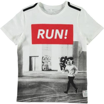 Name it t-shirt m/m b.no con scritta mod.nkmdidrik