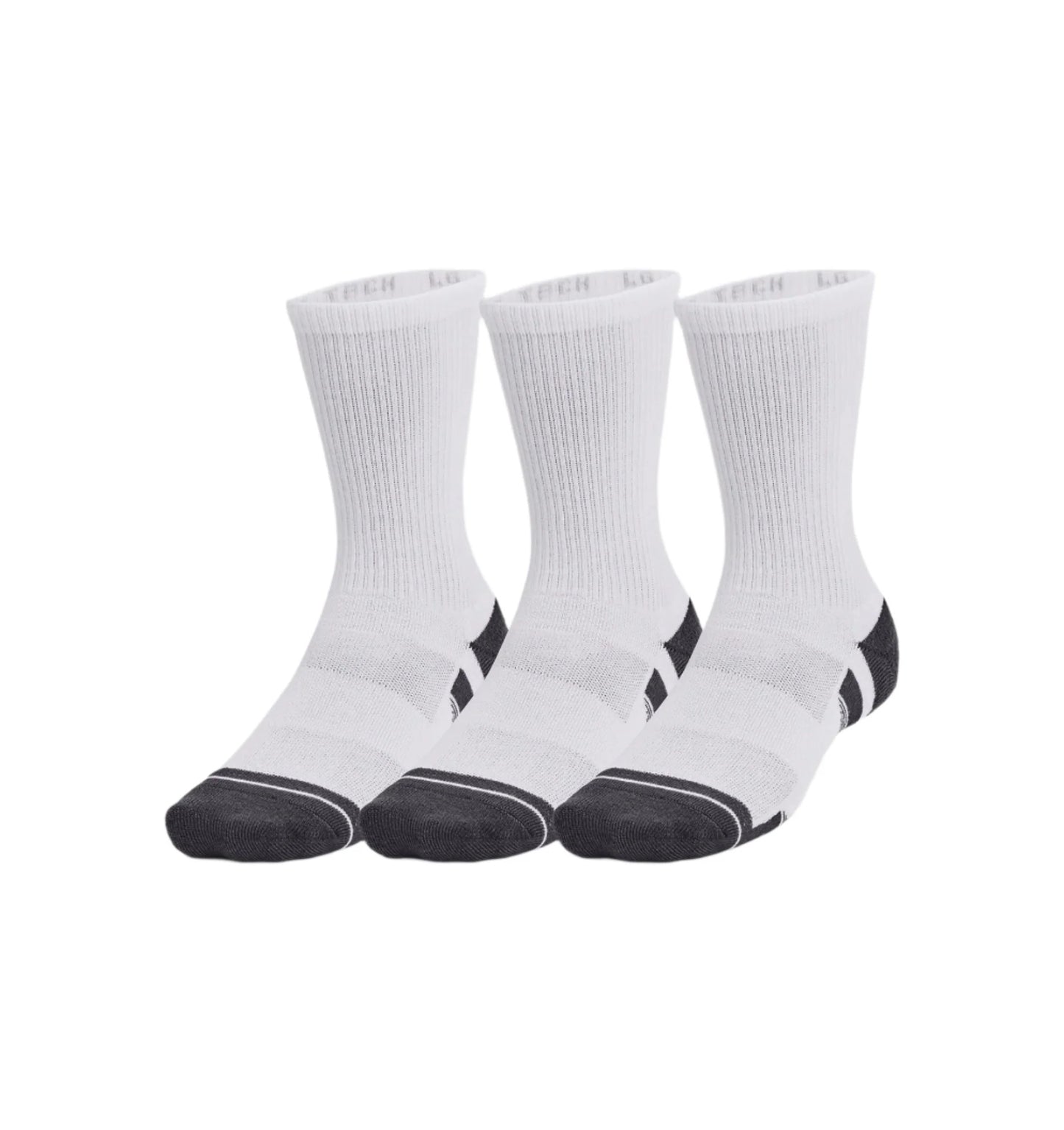 Under Armour Performance Tech 3 Pack Crew | White/Jet Grey