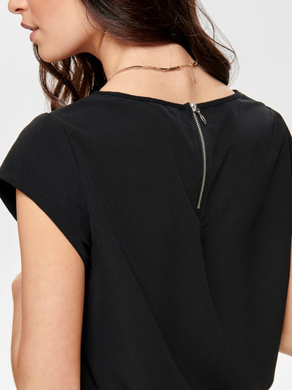 only camicia mezza manica con zip dietro al collo modello onvic s/s solid