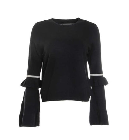 Only Maglia giro collo con motivo alle maniche modello Ellen