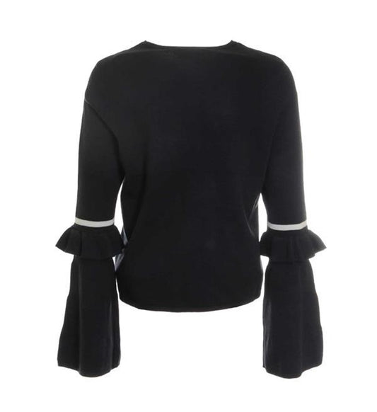 Only Maglia giro collo con motivo alle maniche modello Ellen