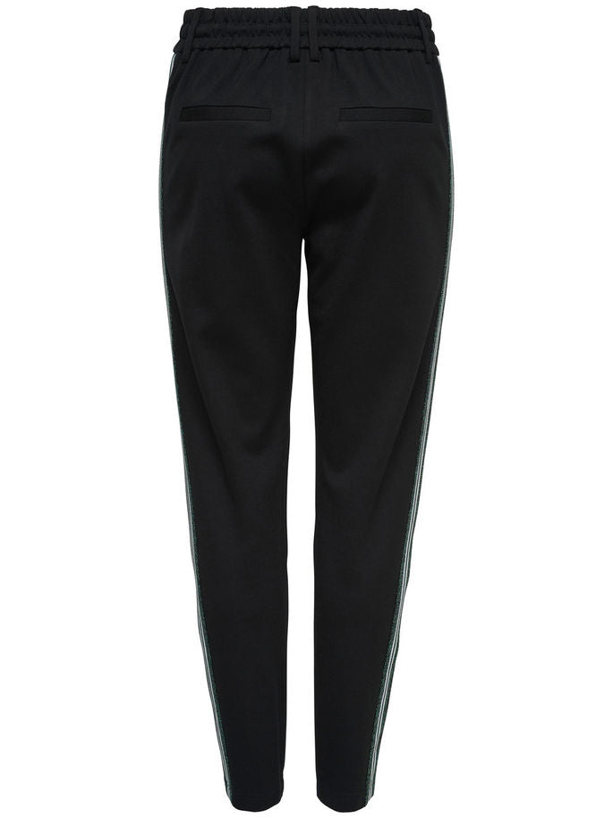 Only pantalone con banda laterale nero verde modello poptrash