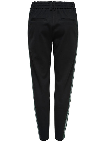 Only pantalone con banda laterale nero verde modello poptrash