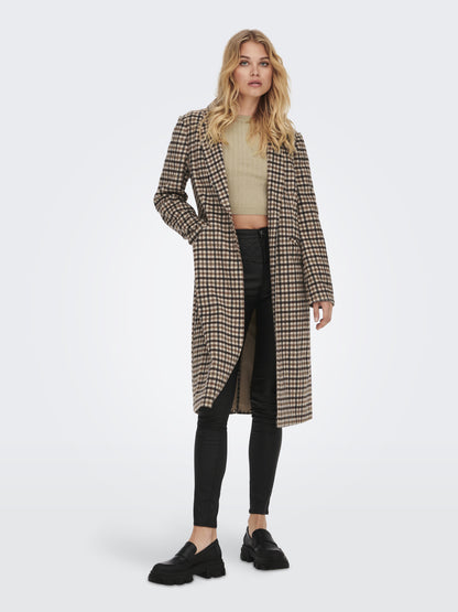 Only cappotto fantasia onlemma fitted coat check otw
