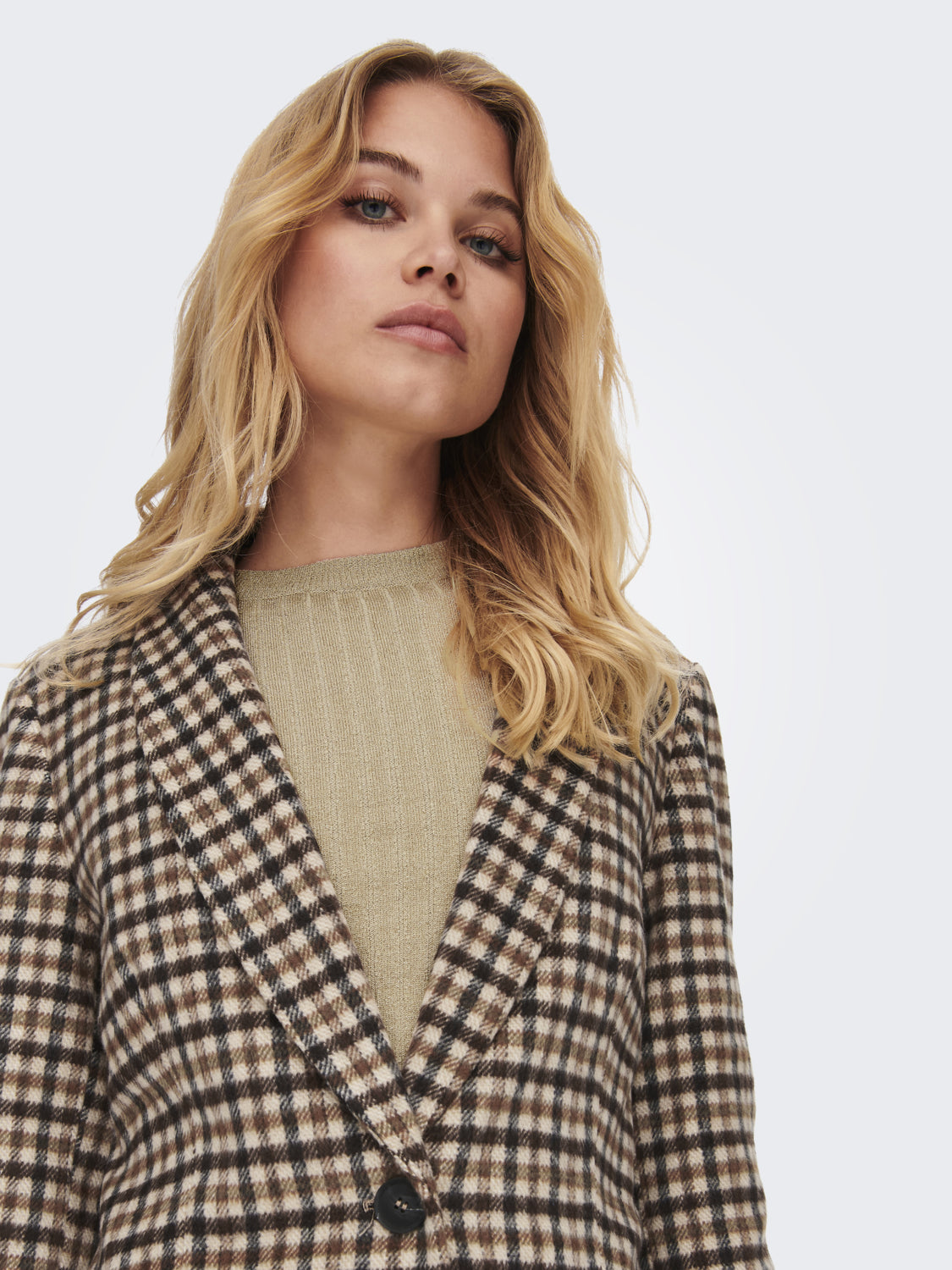 Only cappotto fantasia onlemma fitted coat check otw