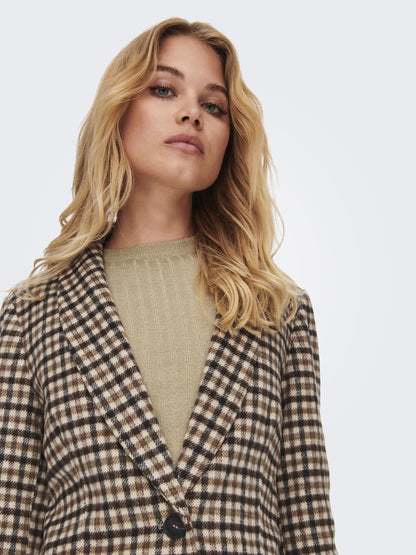 Only cappotto fantasia onlemma fitted coat check otw