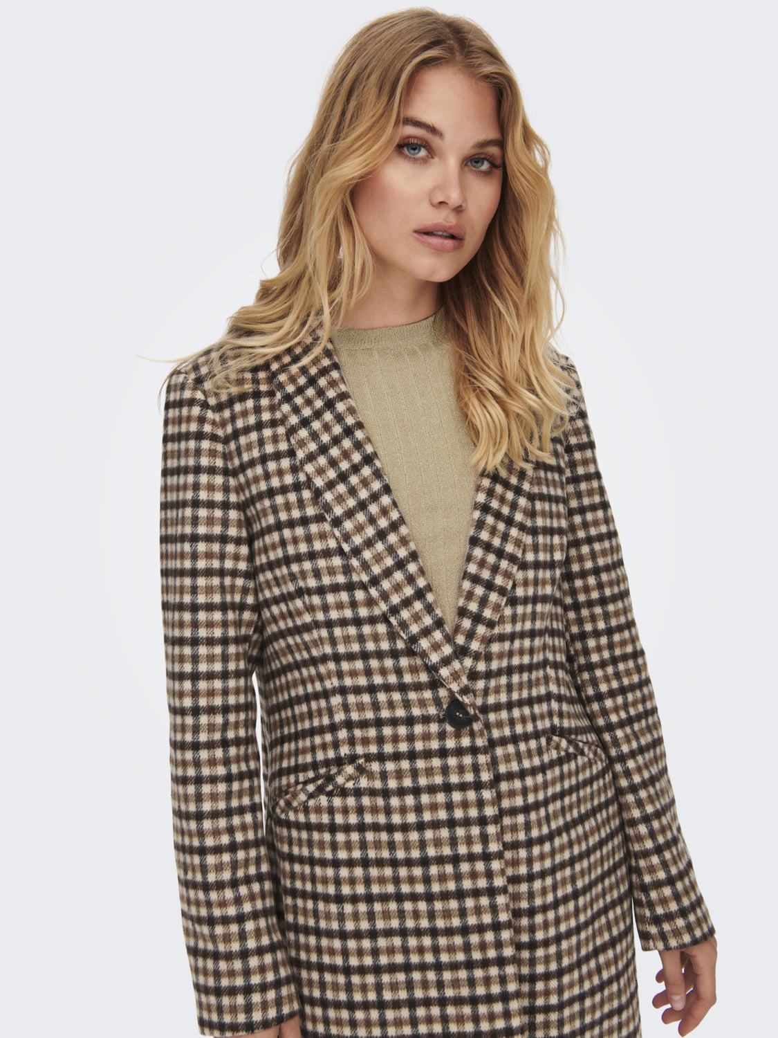 Only cappotto fantasia onlemma fitted coat check otw