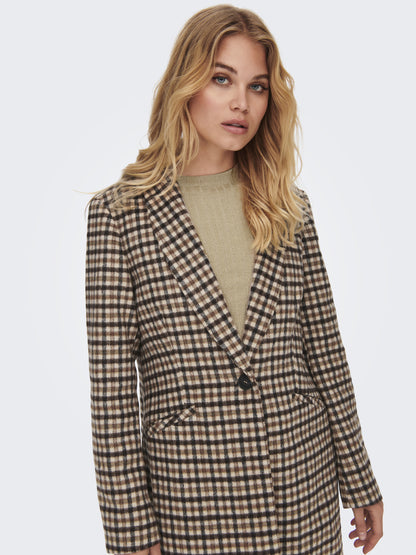 Only cappotto fantasia onlemma fitted coat check otw