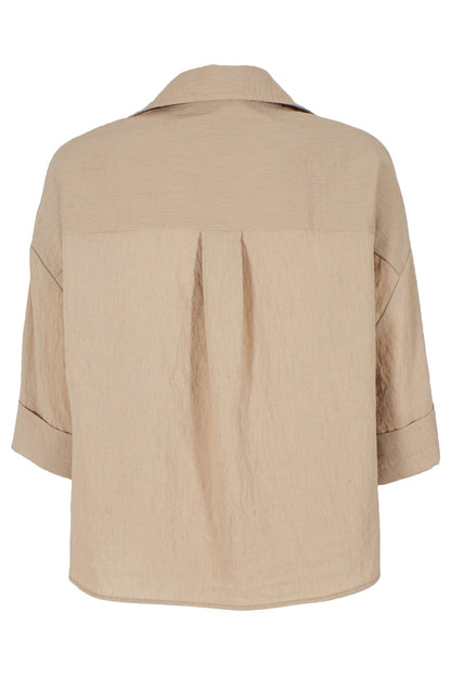 Yes-Zee camicia donna manica corta in lino