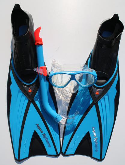 Aqua Sphere completo pinne, boccalio e maschera