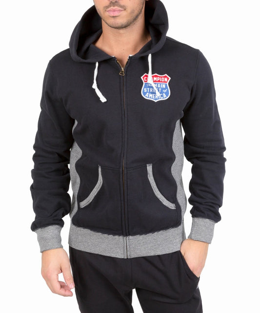 Chiampion felpa zip lunga cappuccio