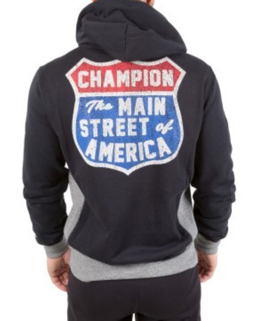 Chiampion felpa zip lunga cappuccio