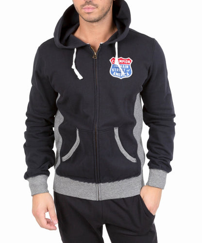 Chiampion felpa zip lunga cappuccio