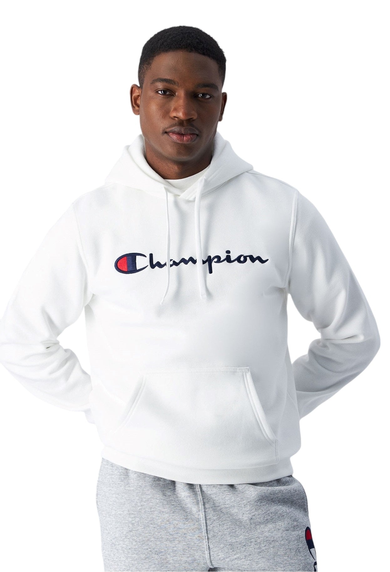 Champion felpa cappuccio con scritta grande