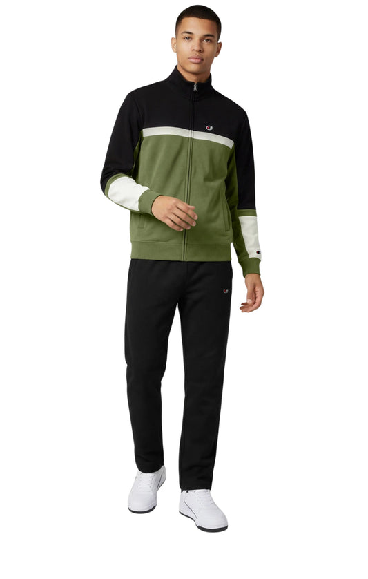 Champion tuta zip lunga in felpa garzata con pantalone aperto