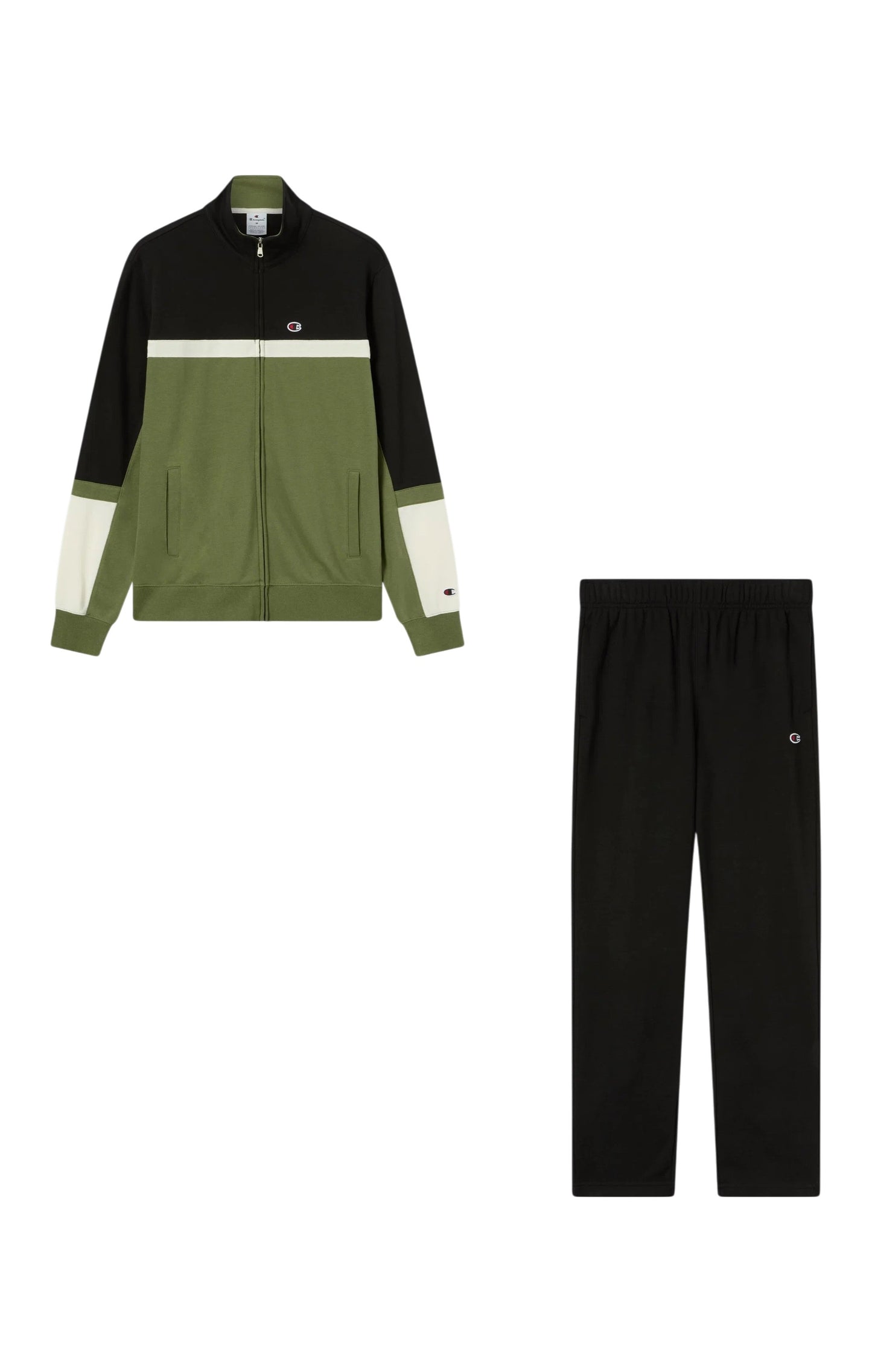 Champion tuta zip lunga in felpa garzata con pantalone aperto