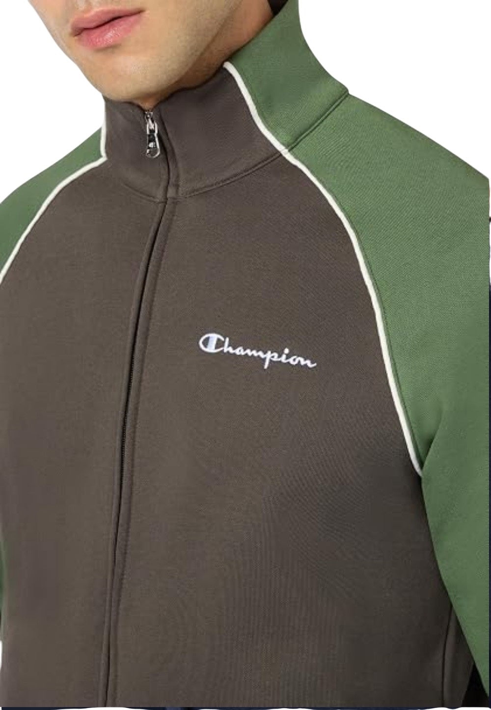 Champion tuta uomo zip,lunga bicolore con pantalone aperto