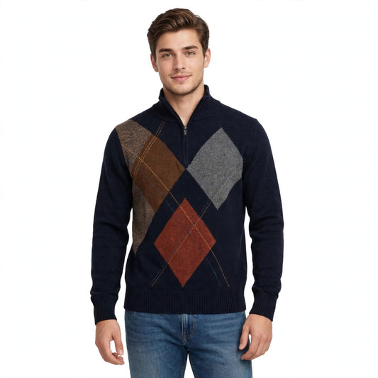 Maglione lana mezza zip Rodes