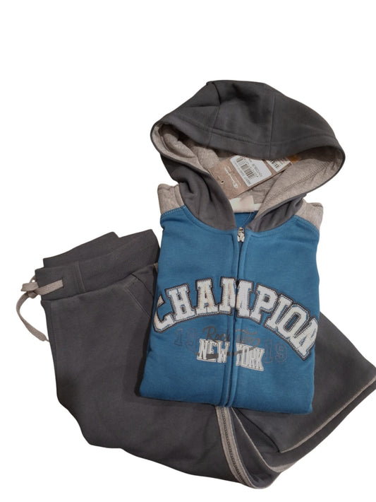Champion tuta zip lunga cappuccio Jr