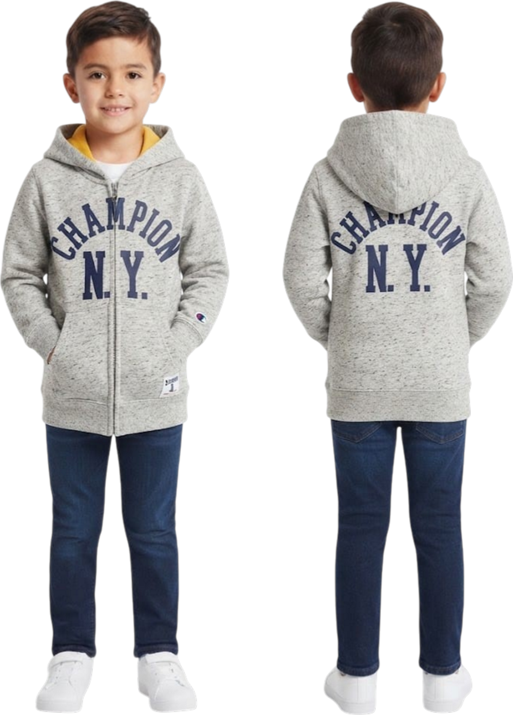 Champion felpa zip lungo cappuccio