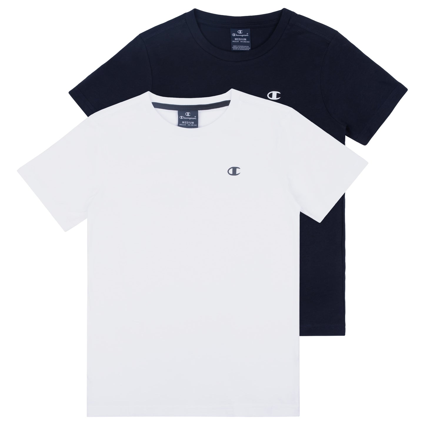 champion t-shirt 2 pezzi bianco/blu