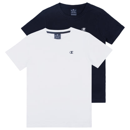 champion t-shirt 2 pezzi bianco/blu