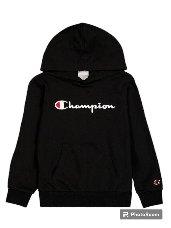 Champion felpa cappuccio Jr scritta grande