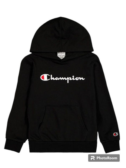 Champion felpa cappuccio Jr scritta grande