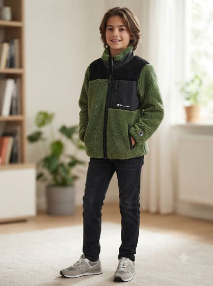 Champion felpa zip lungo in pile Junior