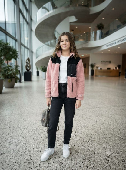 Champion felpa zip lungo in pile Junior