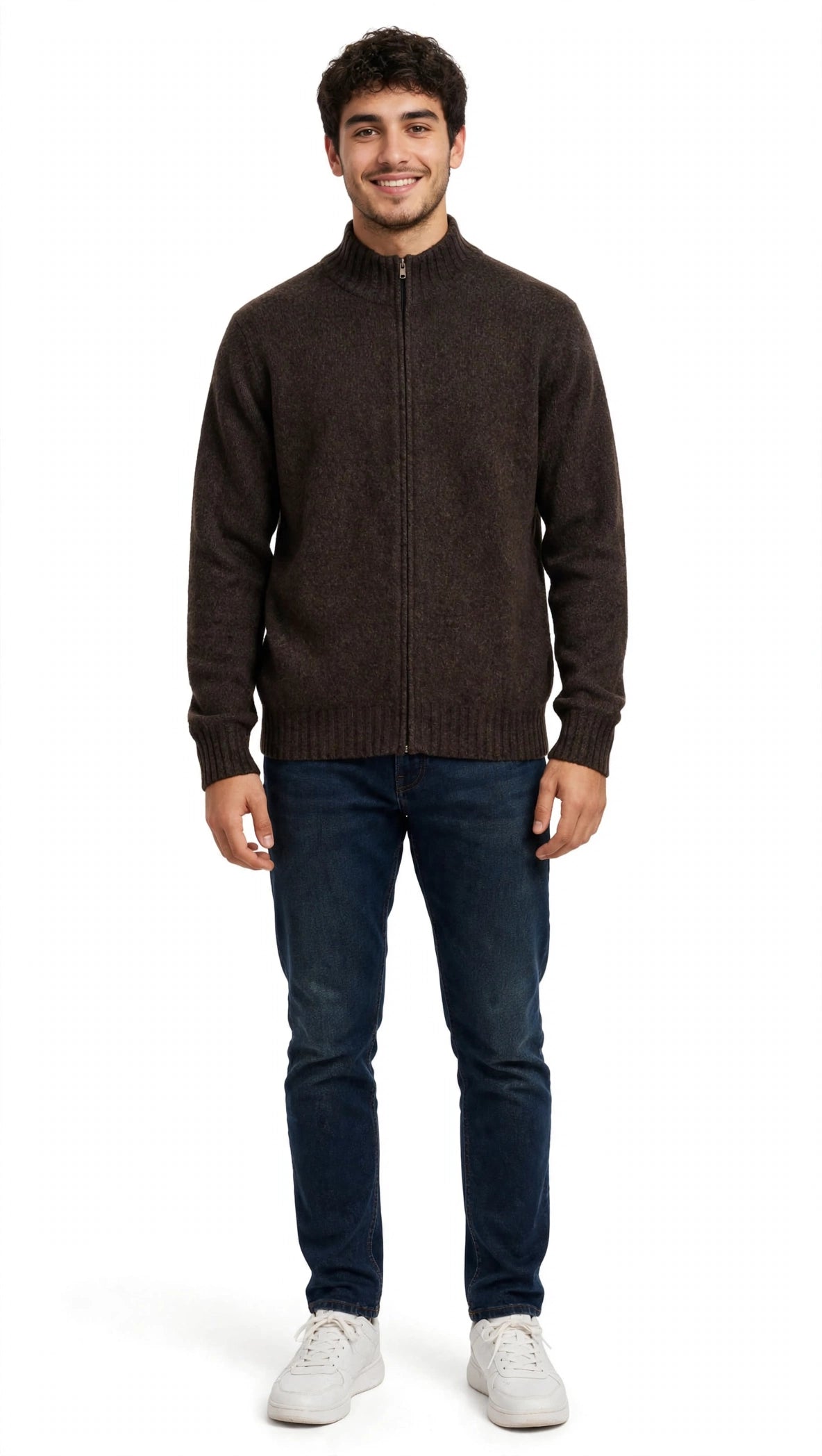 Maglia in lana "LANEROSSI" zip lunga