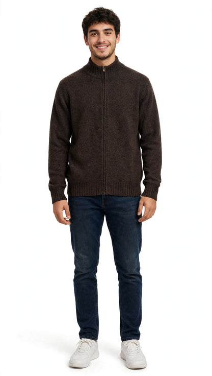 Maglia in lana "LANEROSSI" zip lunga