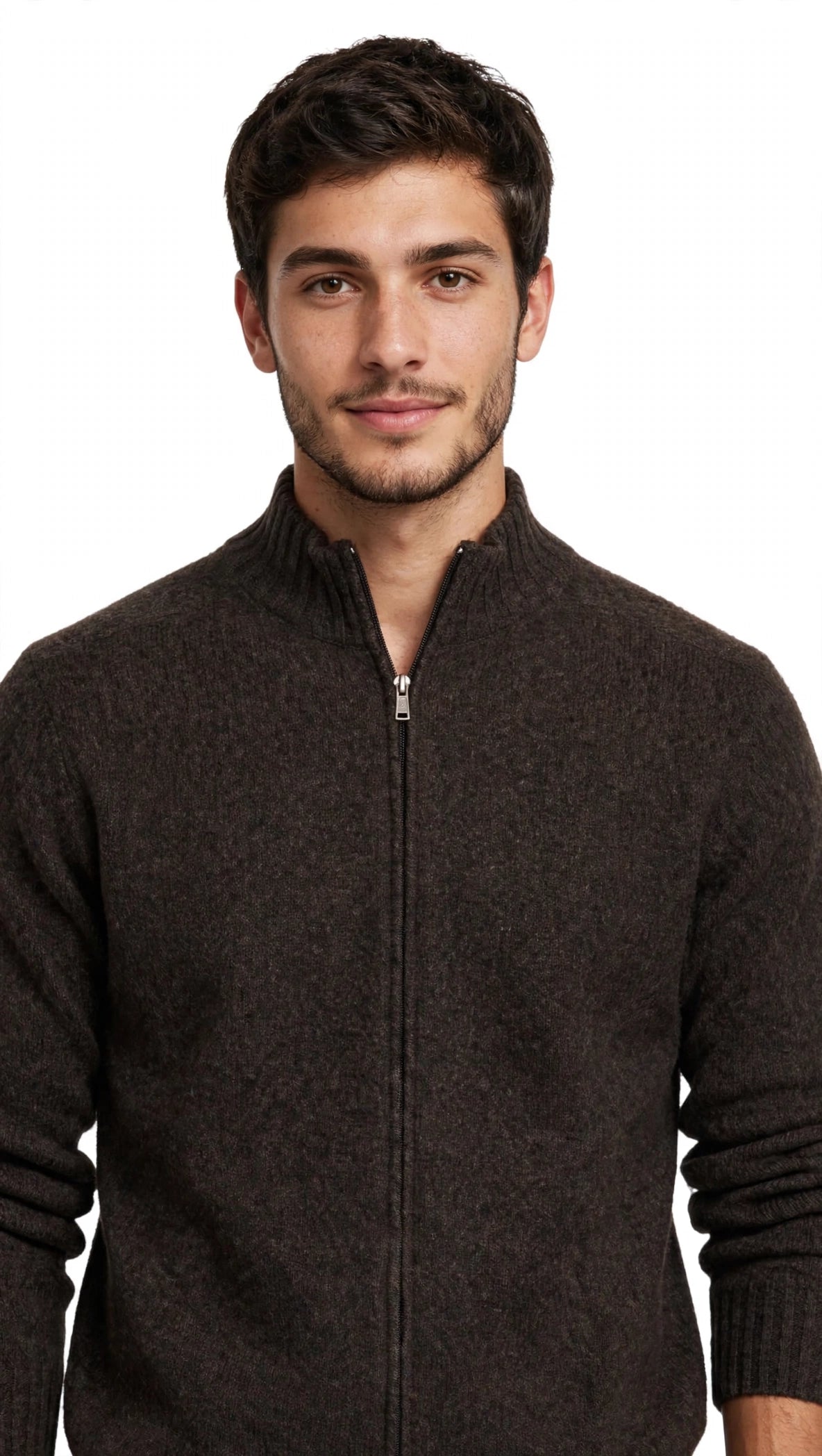 Maglia in lana "LANEROSSI" zip lunga