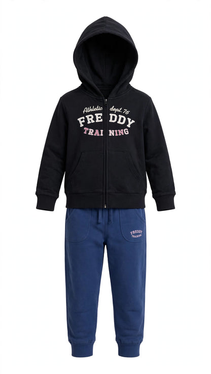 Freddy tuta zip lunga in cotone felpato  con pantalone con polsino