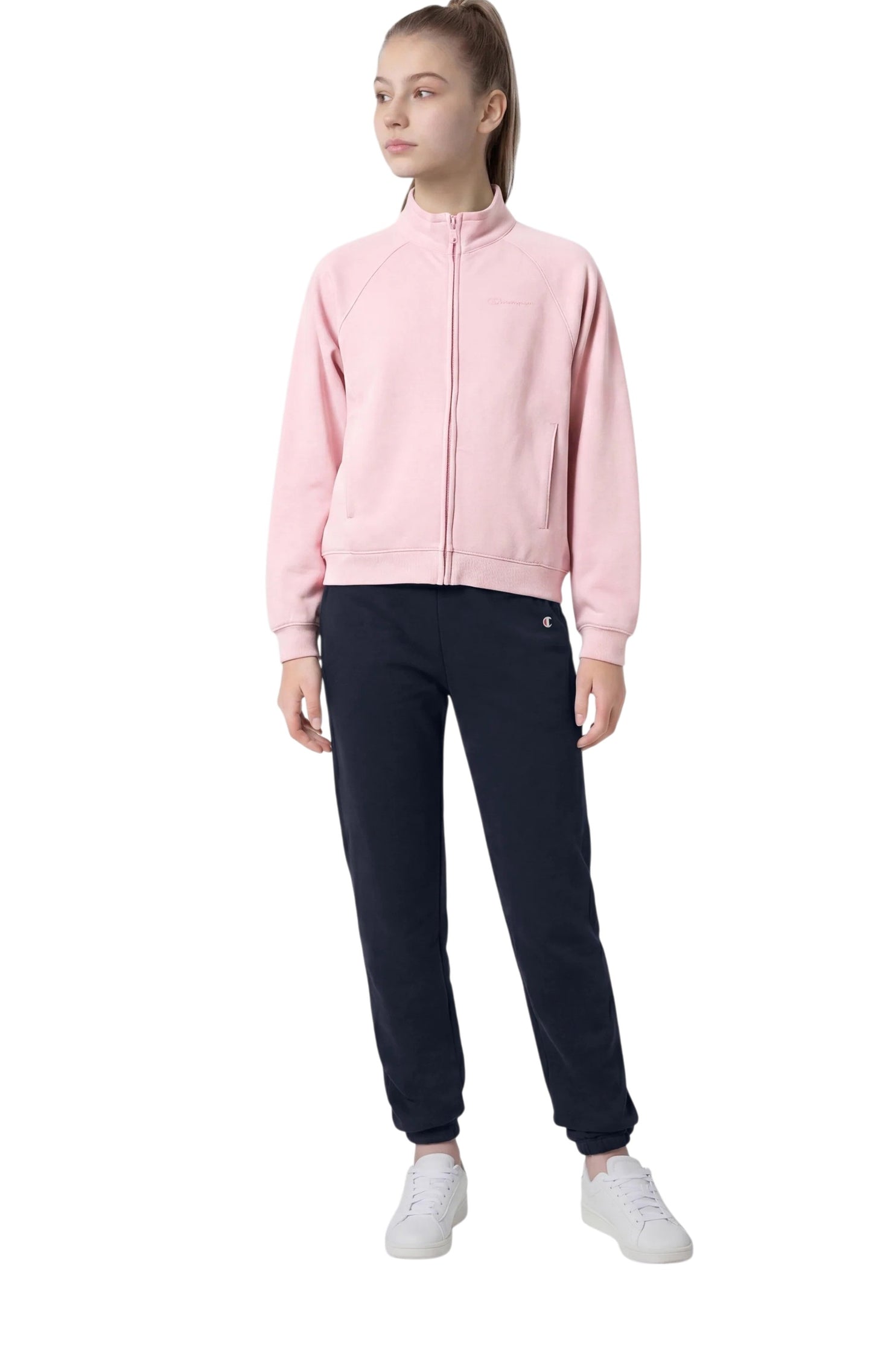 Champion tuta zip lunga bambina in felpa con pantaloe con polsino