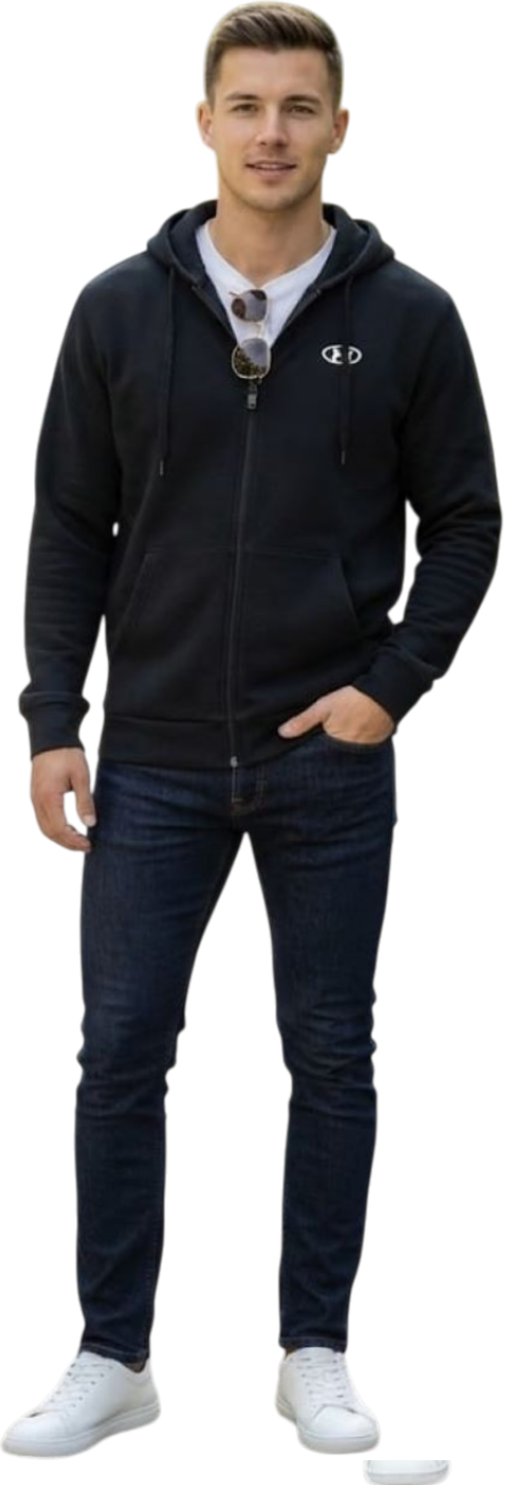 Under Armour felpa zip lunga cappuccio in cotone felpato